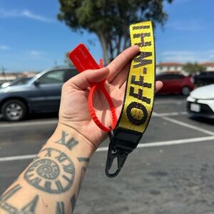 Off-White Yellow and Black Strap with Red Tag
